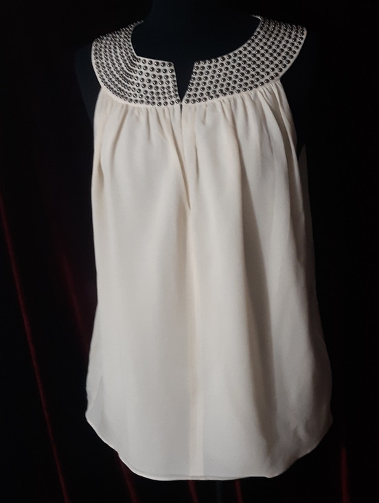 Robert Rodriguez Tops - Nwt $345 Robert Rodriguez Gunmetal Stud Cream Silk Top 10